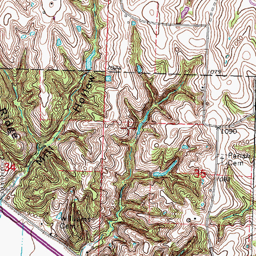 Topographic Map of Welton Ideker Dam, MO