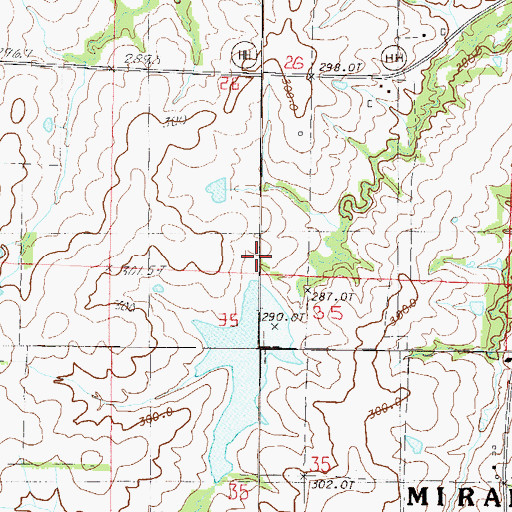 Topographic Map of Simmons Lake Dam, MO