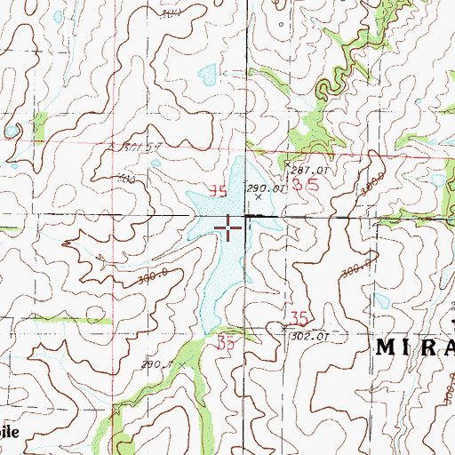 Topographic Map of Simmons Lake, MO