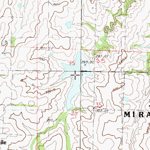 Topographic Map of Simmons Lake, MO