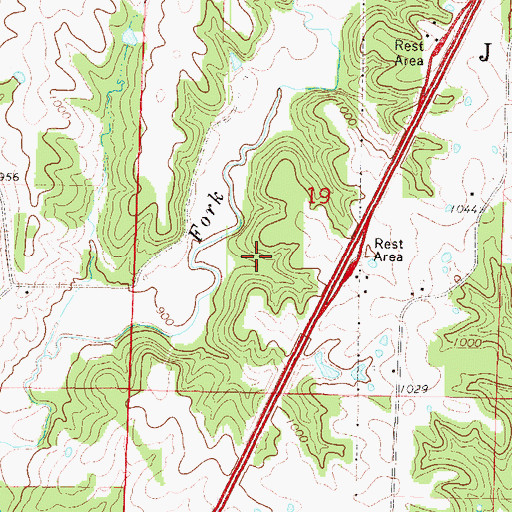 Topographic Map of Lake Arrowhead Dam, MO
