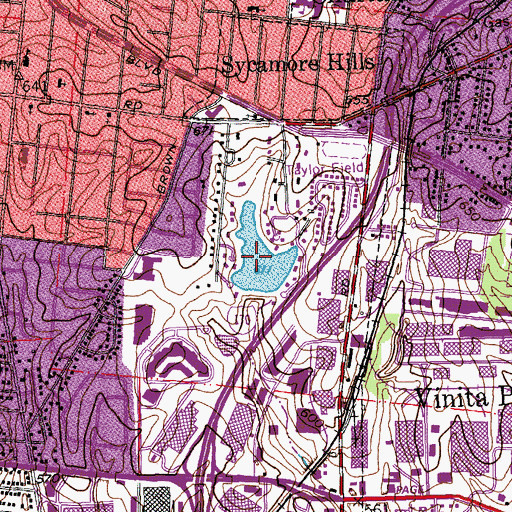Topographic Map of Lake Sherwood, MO