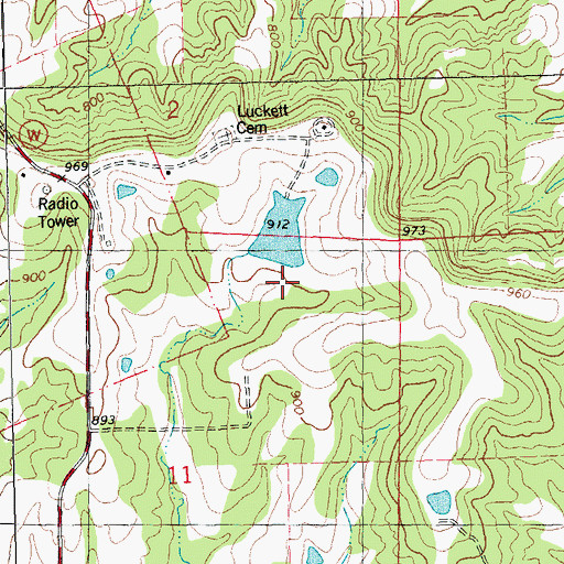 Topographic Map of Skyway Lake Dam, MO