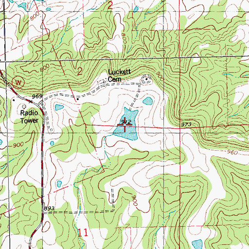 Topographic Map of Skyway Lake, MO