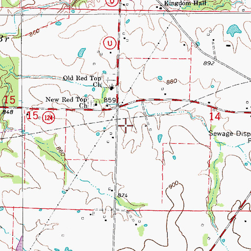 Topographic Map of Andy Lake, MO