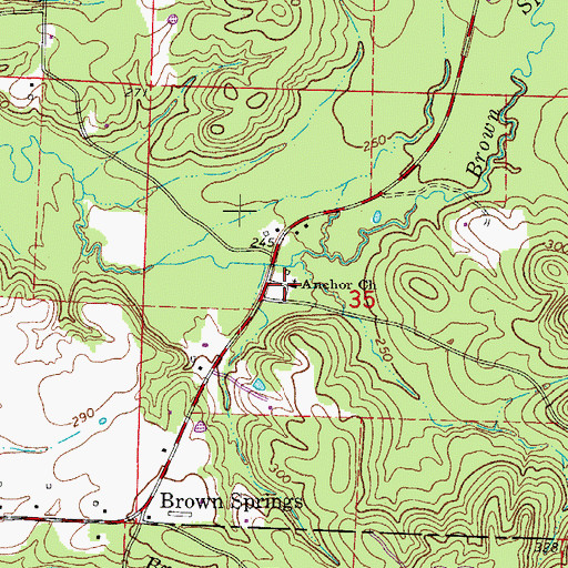 Topographic Map of Anchor Baptist Church, AR