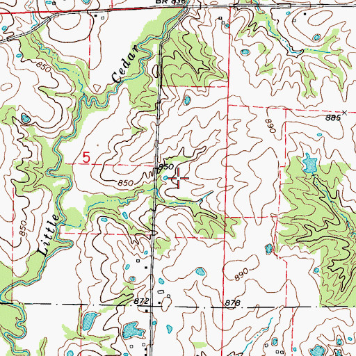 Topographic Map of Lake Lavista, MO