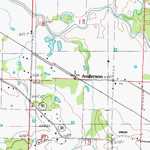Topographic Map of Anderson, AR