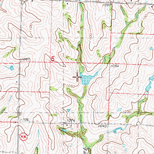 Topographic Map of Pruitt Lake Dam, MO