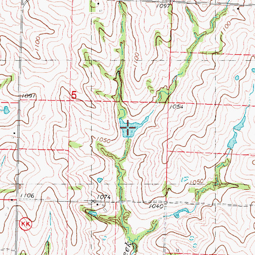 Topographic Map of Pruitt Lake, MO