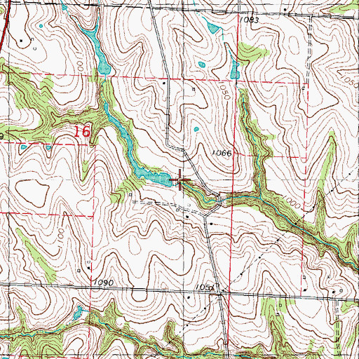 Topographic Map of Oswald Lake, MO