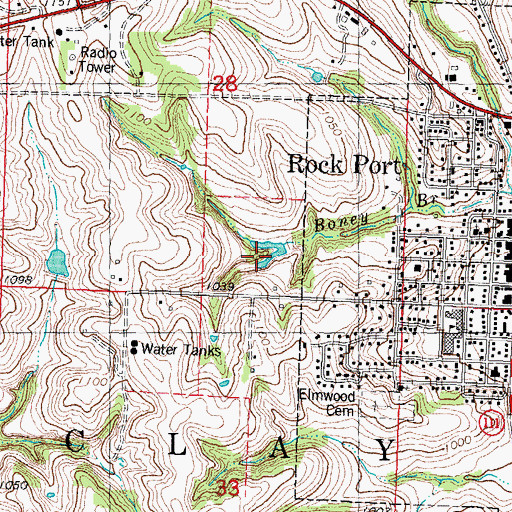 Topographic Map of Hall Dam, MO