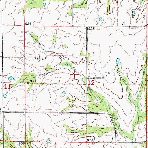Topographic Map of Vanderkamp Lake Dam, MO