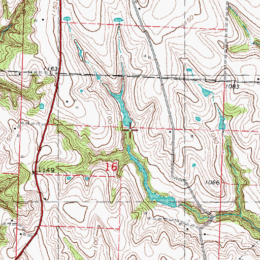 Topographic Map of McCoy Lake Dam, MO