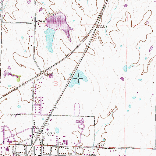 Topographic Map of Shelton Lake Dam, MO
