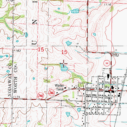 Topographic Map of Platte River Tributaries Dam 3-B, MO