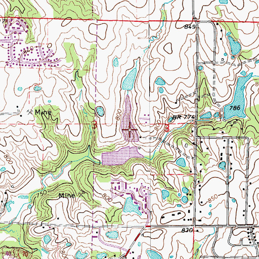Topographic Map of Hagan Lake Dam, MO