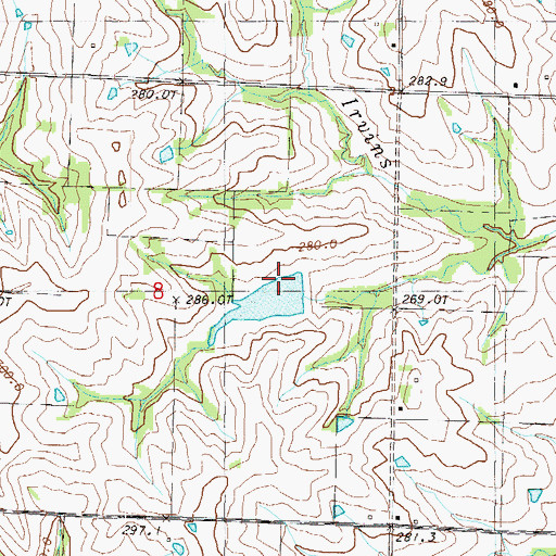 Topographic Map of Grindstone-Lost-Muddy Creek Watershed Dam F-61, MO