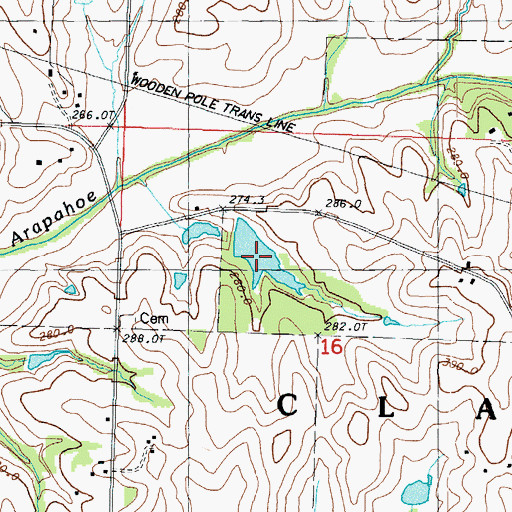 Topographic Map of Dysart Lake, MO