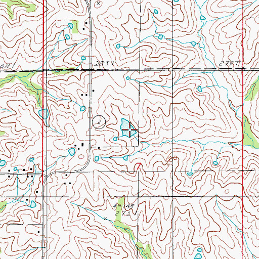 Topographic Map of Meighn Lake Dam, MO