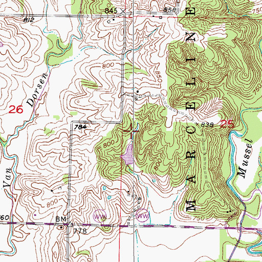 Topographic Map of Tarpening Lake East Dam, MO