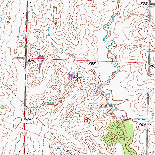 Topographic Map of Kussmans Lake Dam, MO
