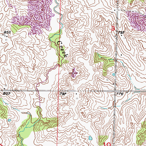 Topographic Map of Asher Lake, MO