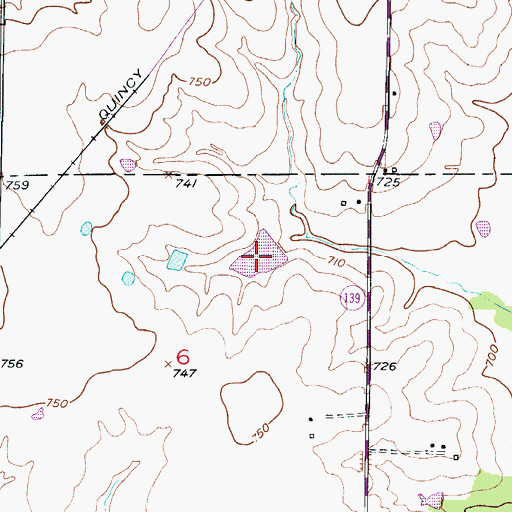 Topographic Map of C R Wetzel Lake, MO
