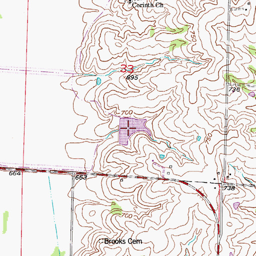 Topographic Map of Wright Lake, MO