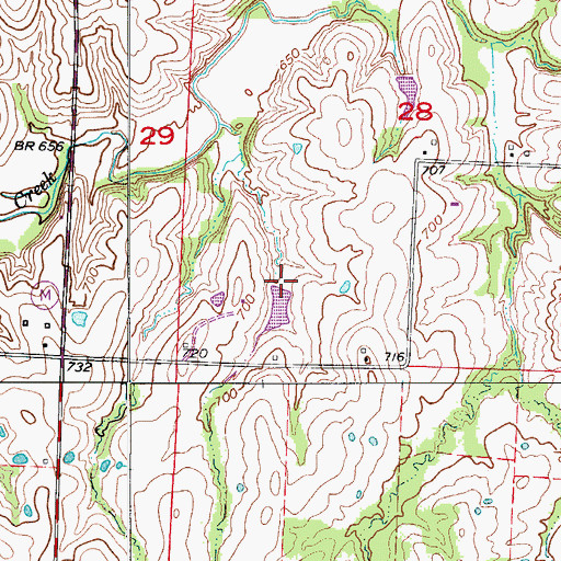 Topographic Map of Summers Lake Dam, MO