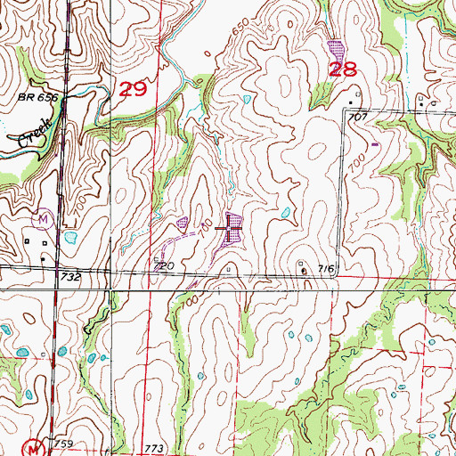 Topographic Map of Summers Lake, MO