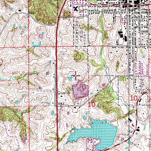 Topographic Map of Eddys Lake Dam, MO