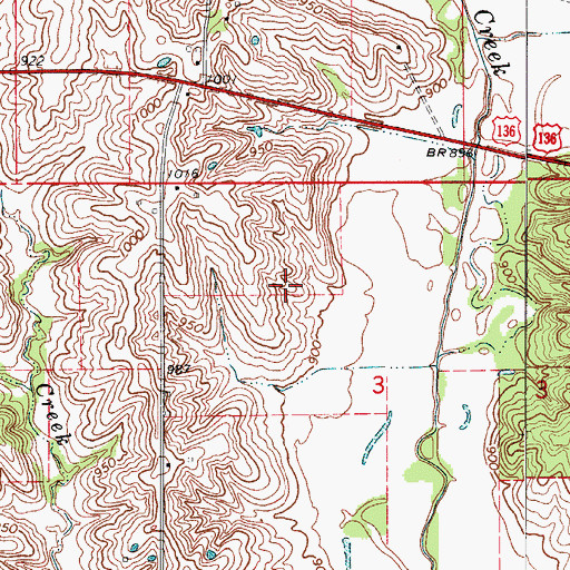 Topographic Map of Cullor Lake Dam, MO