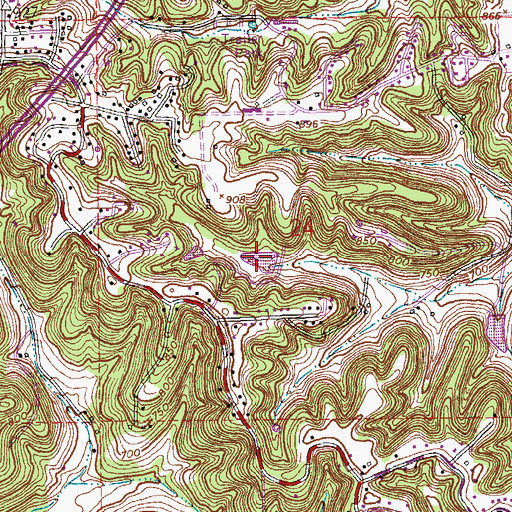 Topographic Map of Steeger Lake, MO