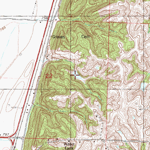 Topographic Map of Dead Mans Hole, MO