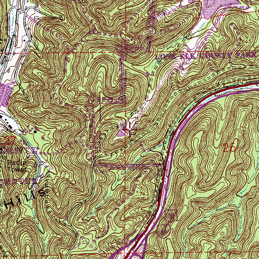 Topographic Map of Lone Elk-Upper Dam, MO