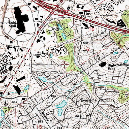 Topographic Map of Mertz Lake Dam, MO