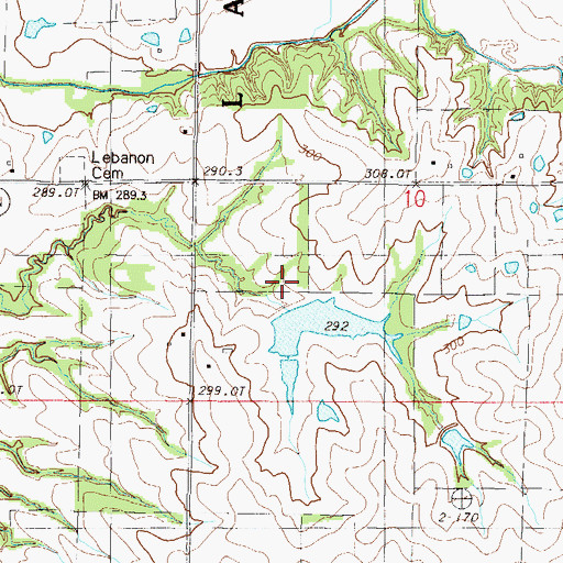 Topographic Map of Jones Lake Section 10 Dam, MO
