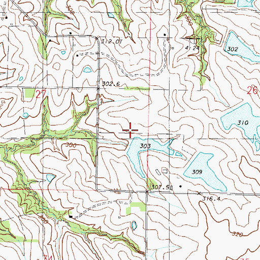 Topographic Map of Freeman Farms Dam Number One, MO