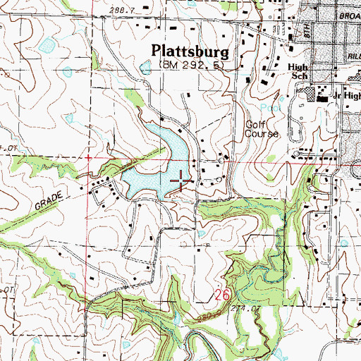Topographic Map of Lake Concord Dam, MO