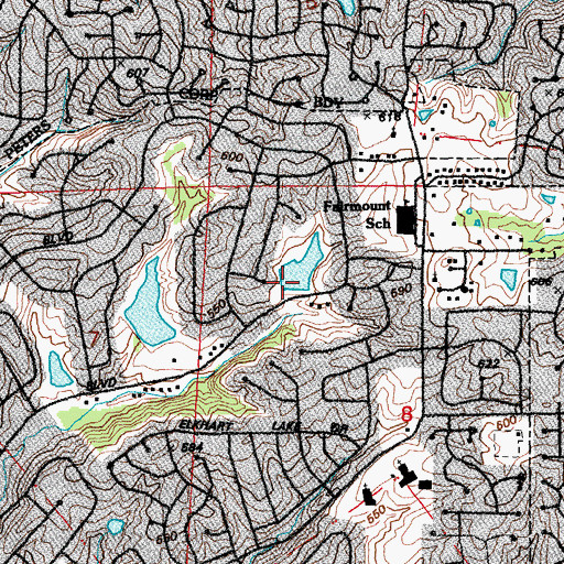 Topographic Map of Park Charles South Number 2 Dam, MO