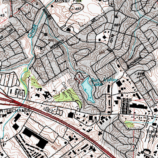 Topographic Map of Hafers Lake Dam, MO