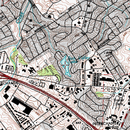 Topographic Map of Hafers Lake, MO