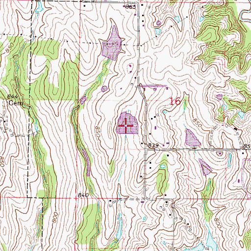 Topographic Map of Moore Lake Dam, MO