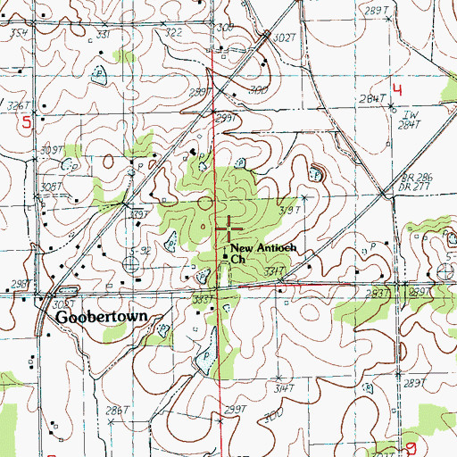 Topographic Map of New Antioch Baptist Church, AR