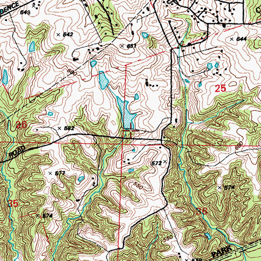 Topographic Map of Kolb Lake Dam, MO