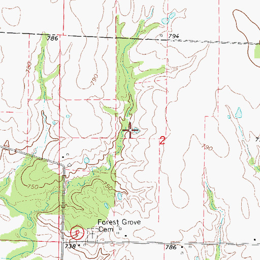 Topographic Map of Trenhaile Lake Dam, MO