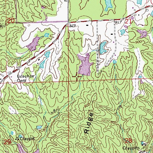 Topographic Map of Hambauch Lake Dam, MO