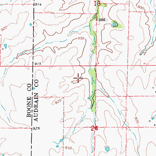 Topographic Map of Oberlag Lake Dam, MO