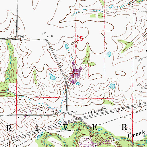 Topographic Map of Deimeke Lake, MO